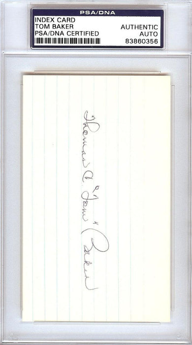 Tom "Rattlesnake" Baker Autographed 3x5 Index Card Brooklyn Dodgers PSA/DNA #83860356 - RSA