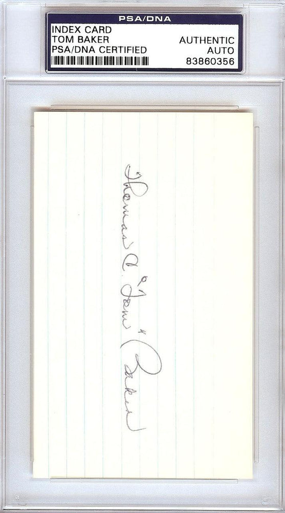 Tom "Rattlesnake" Baker Autographed 3x5 Index Card Brooklyn Dodgers PSA/DNA #83860356 - RSA