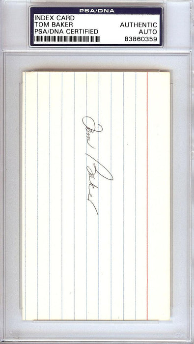 Tom "Rattlesnake" Baker Autographed 3x5 Index Card Brooklyn Dodgers PSA/DNA #83860359 - RSA