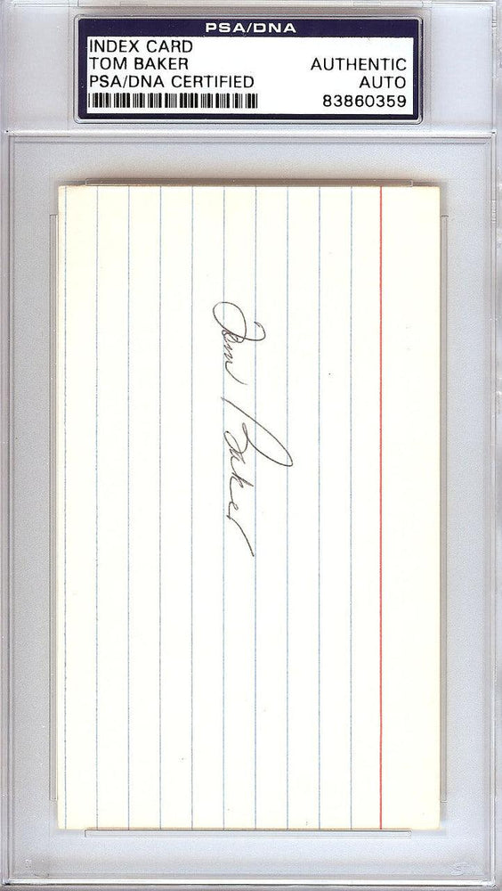 Tom "Rattlesnake" Baker Autographed 3x5 Index Card Brooklyn Dodgers PSA/DNA #83860359 - RSA