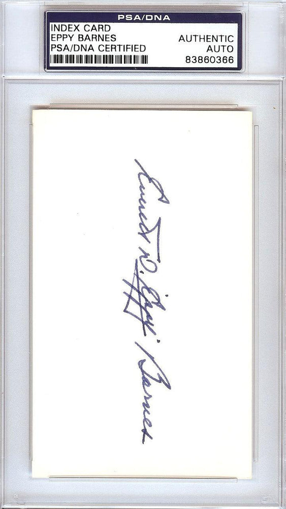 Everett Eppy Barnes Autographed 3x5 Index Card Pittsburgh Pirates PSA/DNA #83860366 - RSA