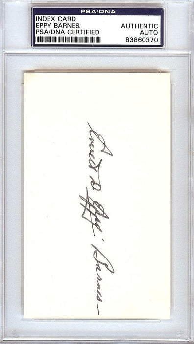 Everett Eppy Barnes Autographed 3x5 Index Card Pittsburgh Pirates PSA/DNA #83860370 - RSA