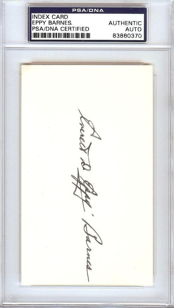 Everett Eppy Barnes Autographed 3x5 Index Card Pittsburgh Pirates PSA/DNA #83860370 - RSA