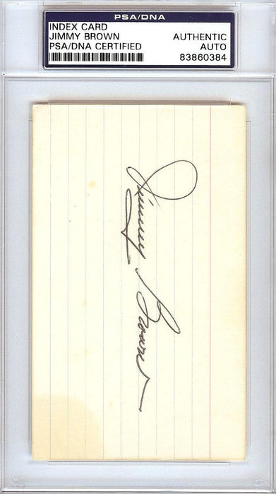 Jimmy Brown Autographed 3x5 Index Card St. Louis Cardinals PSA/DNA #83860384 - RSA