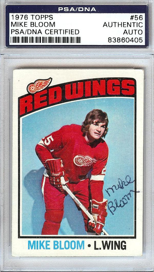 Mike Bloom Autographed 1976 Topps Card #56 Detroit Red Wings PSA/DNA #83860405 - RSA