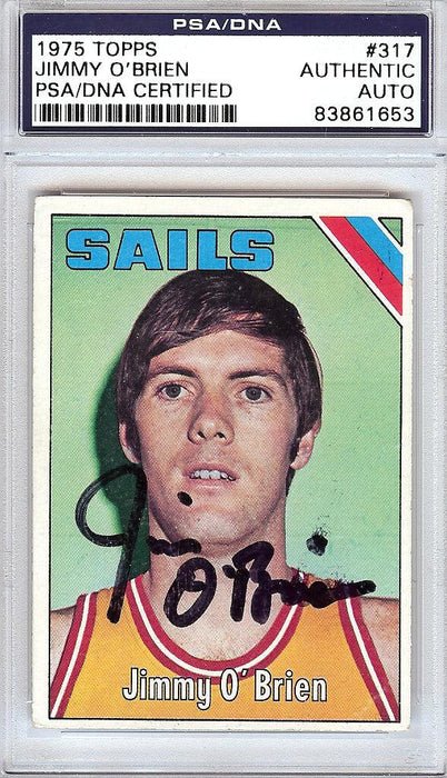 Jimmy O'Brien Autographed 1975 Topps Card #317 San Diego Sails PSA/DNA #83861653 - RSA