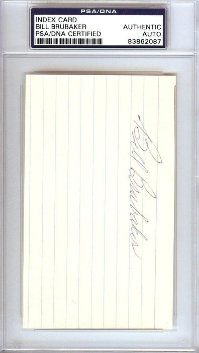 William "Bill" Brubaker Autographed 3x5 Index Card Boston Braves, Pittsburgh Pirates PSA/DNA #83862087 - RSA