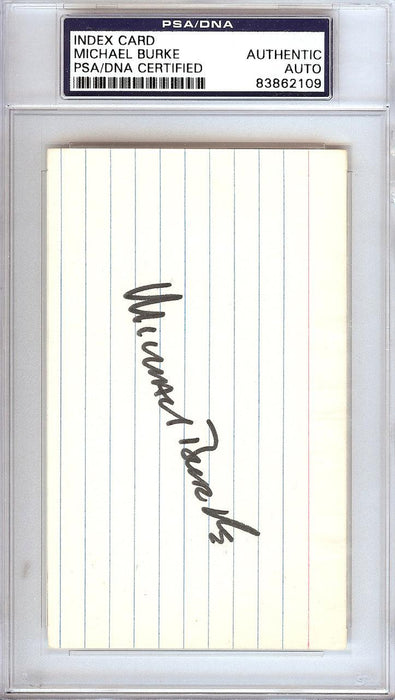 Michael Burke Autographed 3x5 Index Card New York Yankees President PSA/DNA #83862109 - RSA