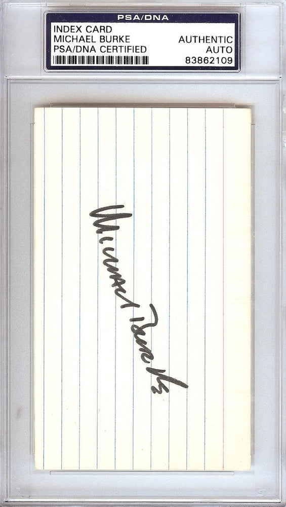 Michael Burke Autographed 3x5 Index Card New York Yankees President PSA/DNA #83862109 - RSA