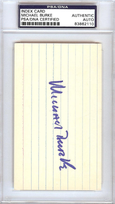 Michael Burke Autographed 3x5 Index Card New York Yankees President PSA/DNA #83862110 - RSA