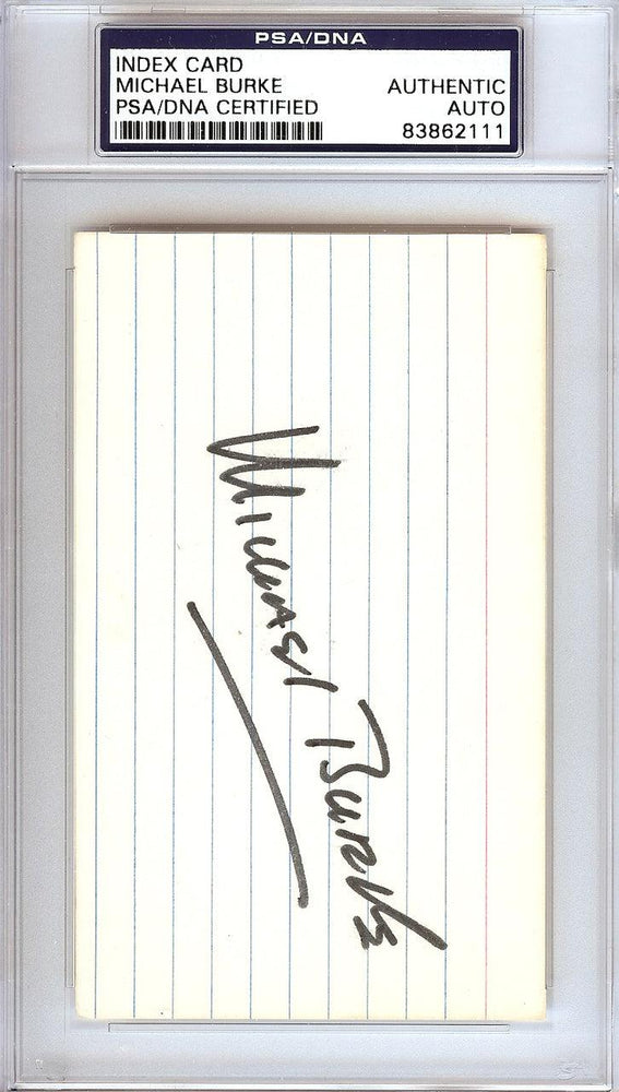 Michael Burke Autographed 3x5 Index Card New York Yankees President PSA/DNA #83862111 - RSA
