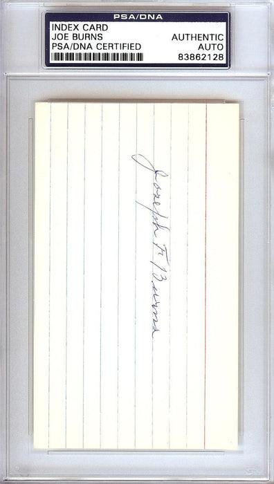 Joseph "Joe" Burns Autographed 3x5 Index Card Boston Braves PSA/DNA #83862128 - RSA