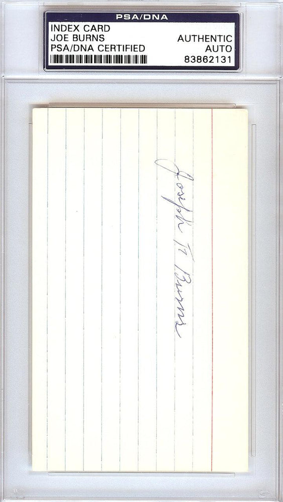 Joseph "Joe" Burns Autographed 3x5 Index Card Boston Braves PSA/DNA #83862131 - RSA