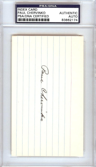 Paul Chervinko Autographed 3x5 Index Card Brooklyn Dodgers PSA/DNA #83862174 - RSA