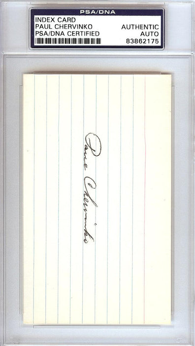 Paul Chervinko Autographed 3x5 Index Card Brooklyn Dodgers PSA/DNA #83862175 - RSA