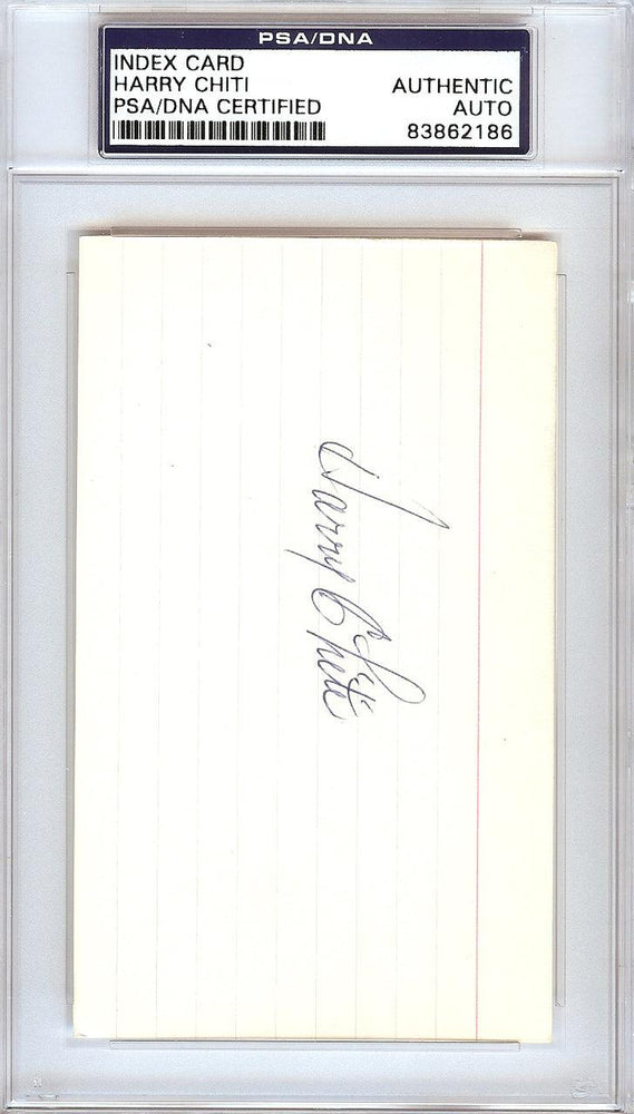 Harry Chiti Autographed 3x5 Index Card New York Mets, Chicago Cubs PSA/DNA #83862186 - RSA