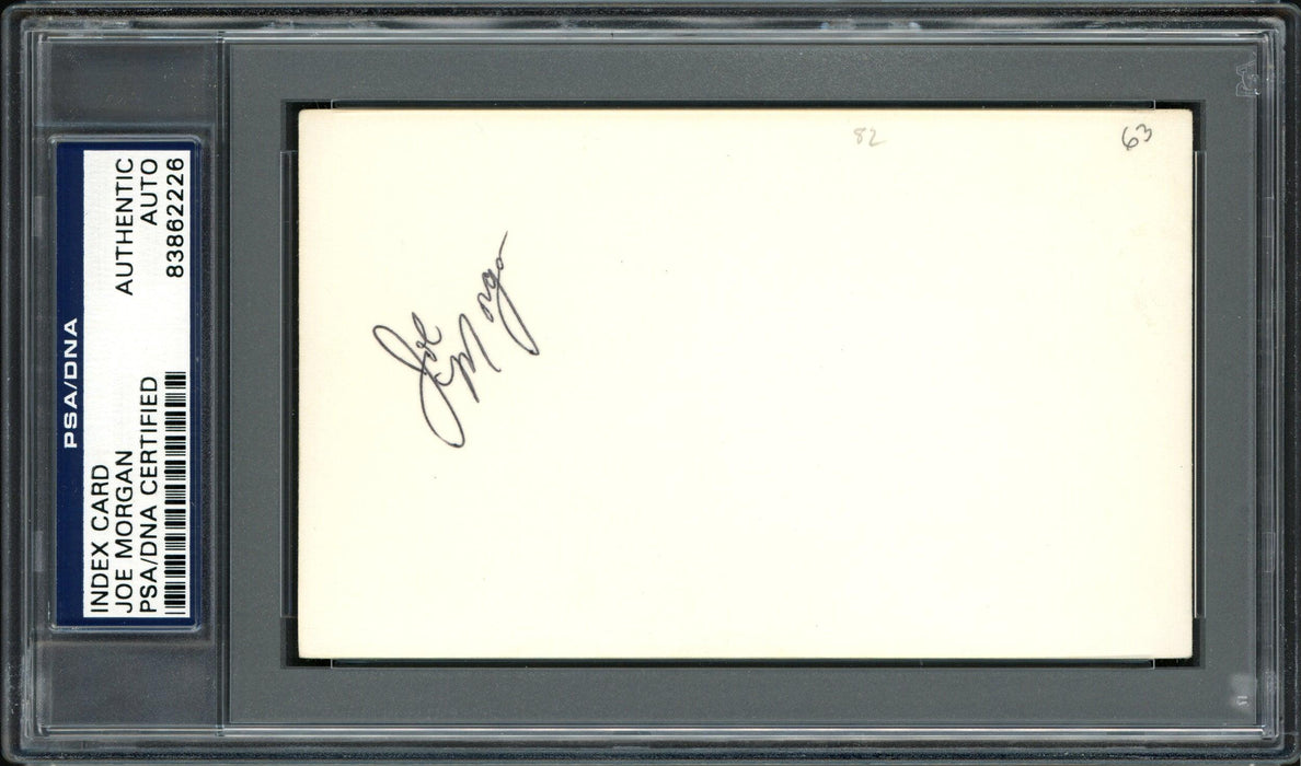 Joe Morgan Autographed 3x5 Index Card Cincinnati Reds PSA/DNA #83862226 - RSA