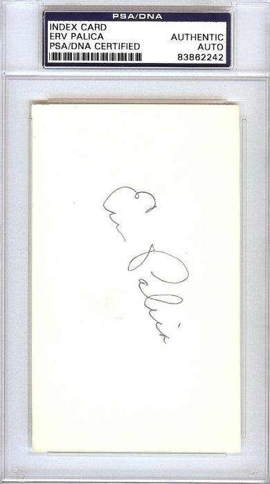 Erv Palica Autographed 3x5 Index Card Brooklyn Dodgers PSA/DNA #83862242 - RSA