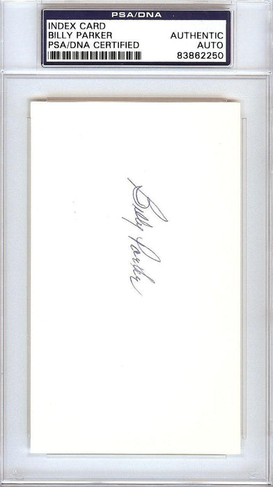 Billy Parker Autographed 3x5 Index Card California Angels PSA/DNA #83862250 - RSA