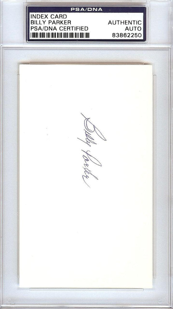 Billy Parker Autographed 3x5 Index Card California Angels PSA/DNA #83862250 - RSA