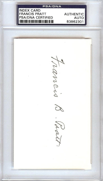 Frank Pratt Autographed 3x5 Index Card Chicago White Sox PSA/DNA #83862301 - RSA