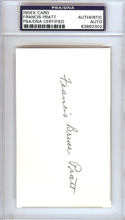 Frank Pratt Autographed 3x5 Index Card Chicago White Sox PSA/DNA #83862302 - RSA