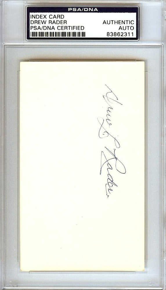 Drew "Lefty" Rader Autographed 3x5 Index Card Pittsburgh Pirates PSA/DNA #83862311 - RSA