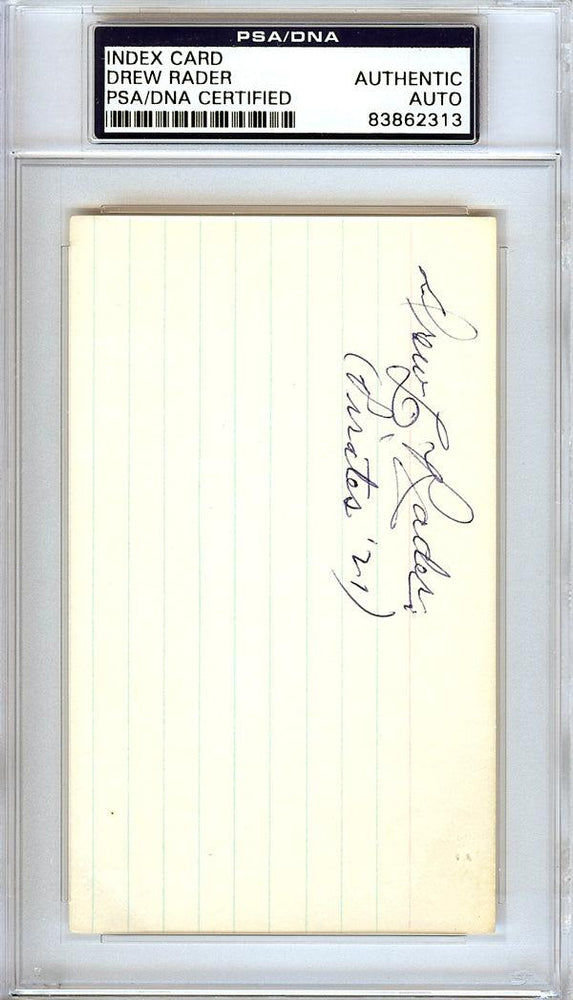 Drew "Lefty" Rader Autographed 3x5 Index Card Pittsburgh Pirates PSA/DNA #83862313 - RSA