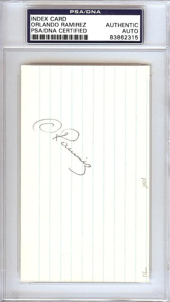 Orlando Ramirez Autographed 3x5 Index Card California Angels PSA/DNA #83862315 - RSA