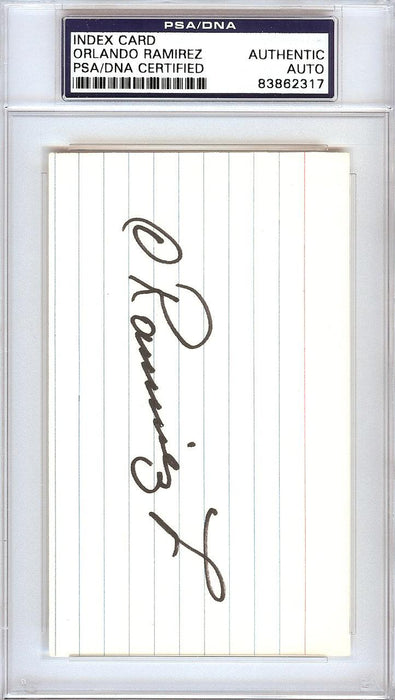 Orlando Ramirez Autographed 3x5 Index Card California Angels PSA/DNA #83862317 - RSA