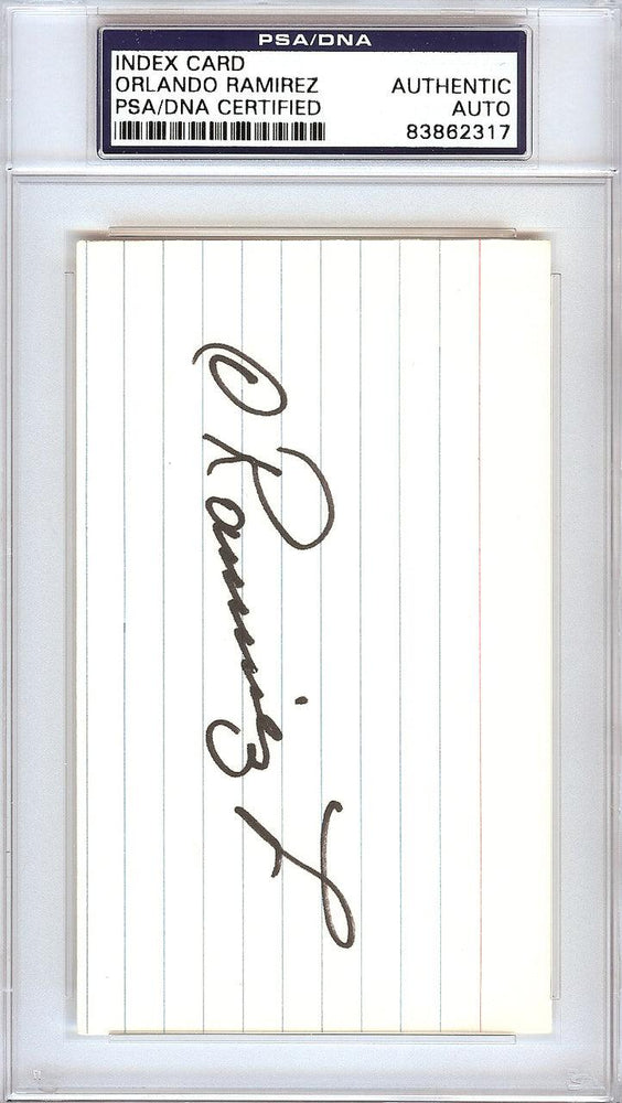 Orlando Ramirez Autographed 3x5 Index Card California Angels PSA/DNA #83862317 - RSA