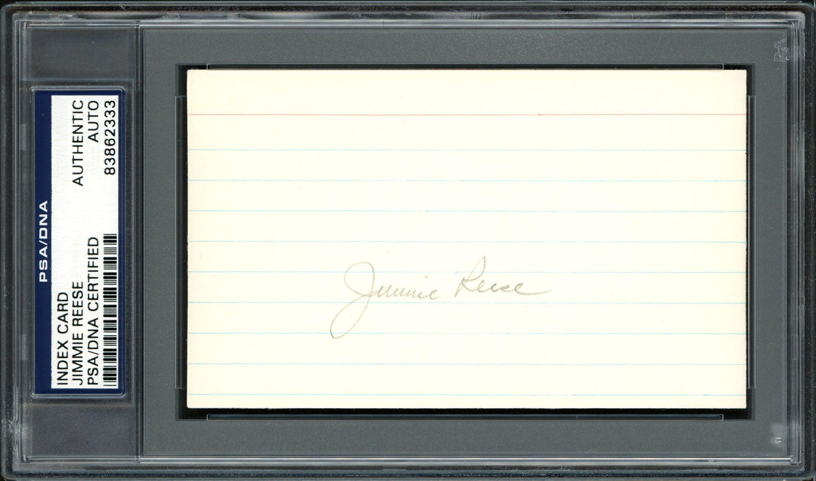 Jimmie Reese Autographed 3x5 Index Card New York Yankees, Los Angeles Angels PSA/DNA #83862333 - RSA
