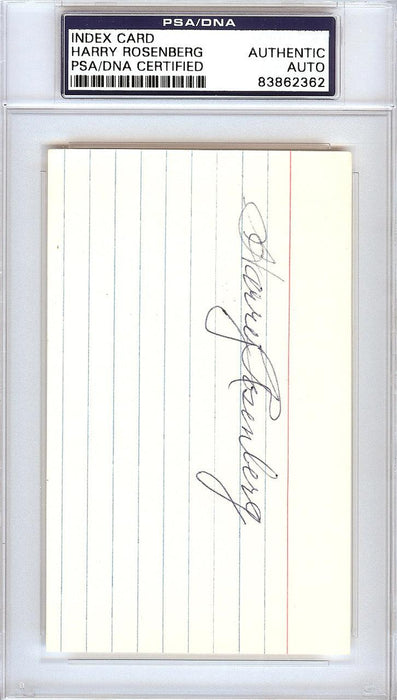 Harry Rosenberg Autographed 3x5 Index Card New York Giants PSA/DNA #83862362 - RSA