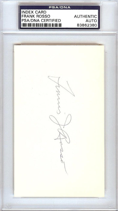 Francis "Frank" Rosso Autographed 3x5 Index Card New York Giants PSA/DNA #83862380 - RSA
