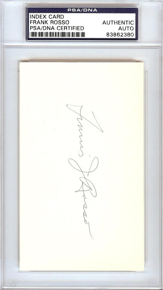 Francis "Frank" Rosso Autographed 3x5 Index Card New York Giants PSA/DNA #83862380 - RSA