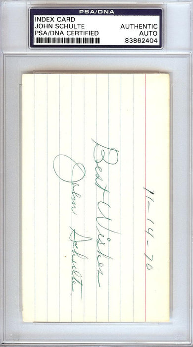 John "Johnny" Schulte Autographed 3x5 Index Card New York Yankees PSA/DNA #83862404 - RSA