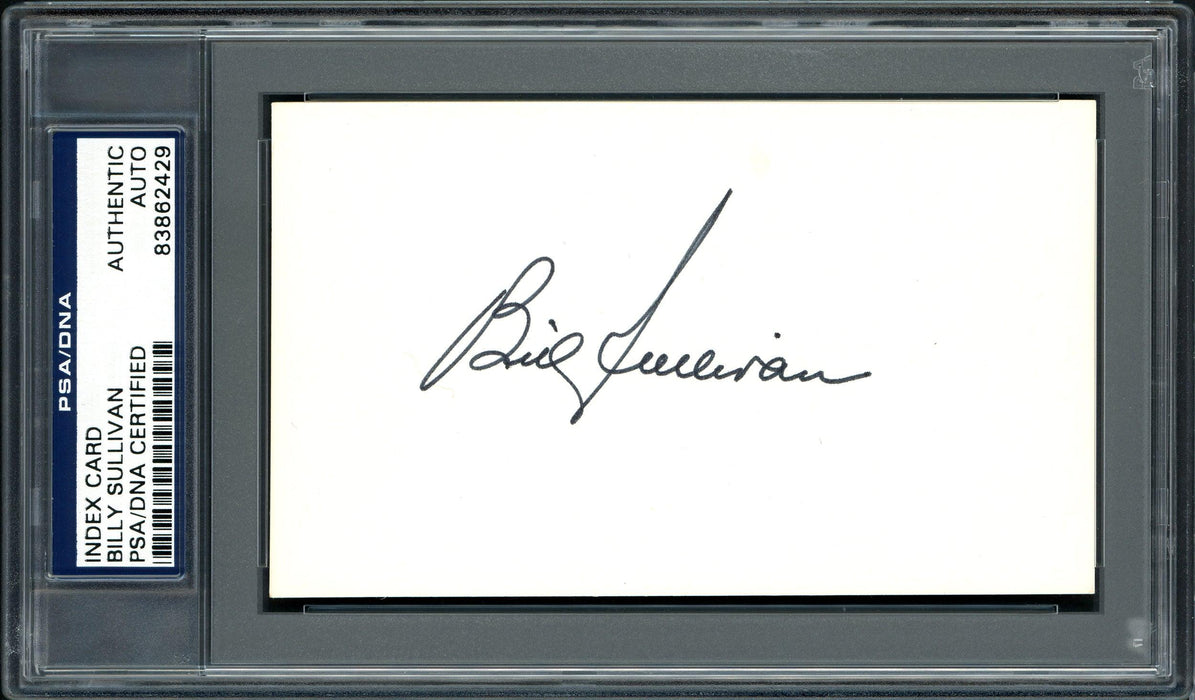 Billy Sullivan Jr. Autographed 3x5 Index Card Cleveland Indians, Brooklyn Dodgers PSA/DNA #83862429 - RSA