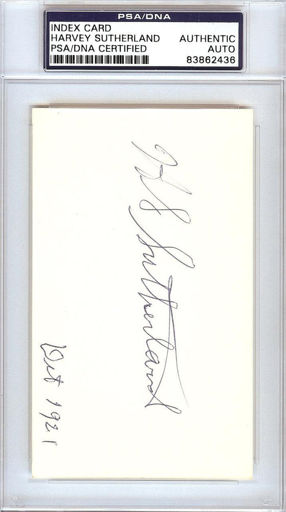 Harvey "Suds" Sutherland Autographed 3x5 Index Card Detroit Tigers PSA/DNA #83862436 - RSA