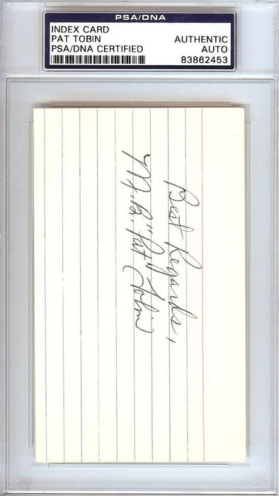 Marion Brooks M.B. "Pat" Tobin Autographed 3x5 Index Card Philadelphia A's PSA/DNA #83862453 - RSA