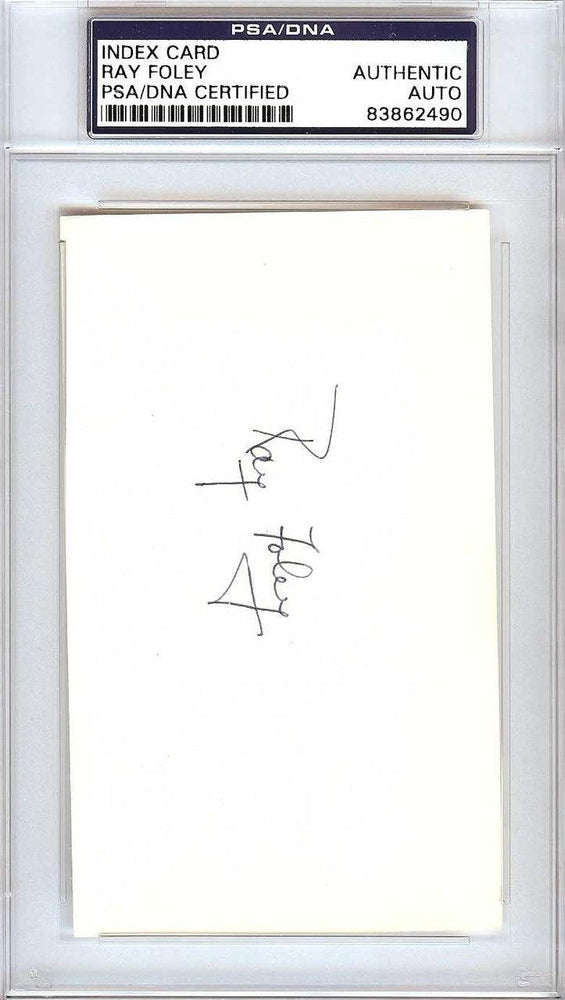 Ray Foley Autographed 3x5 Index Card New York Giants PSA/DNA #83862490 - RSA