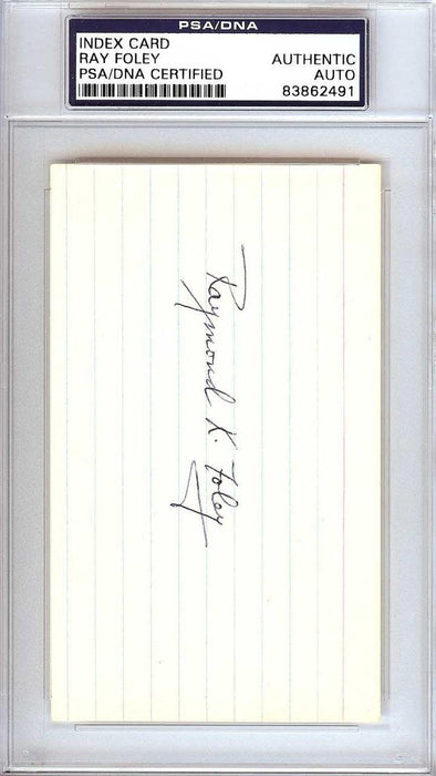 Raymond "Ray" Foley Autographed 3x5 Index Card New York Giants PSA/DNA #83862491 - RSA