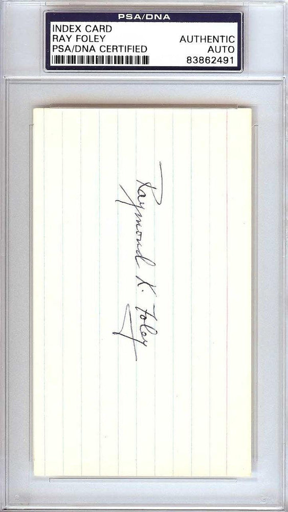 Raymond "Ray" Foley Autographed 3x5 Index Card New York Giants PSA/DNA #83862491 - RSA