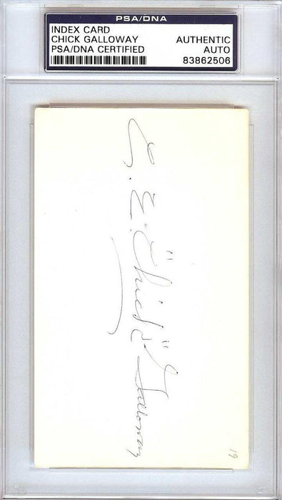 Clarence Edward C.E. "Chick" Galloway Autographed 3x5 Index Card Detroit Tigers, Philadelphia A's PSA/DNA #83862506 - RSA