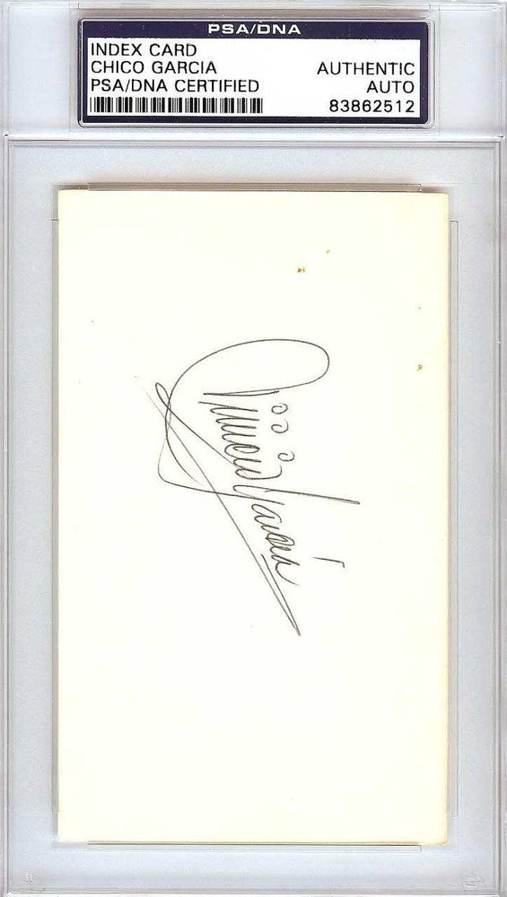 Vinicio "Chico" Garcia Autographed 3x5 Index Card Baltimore Orioles PSA/DNA #83862512 - RSA