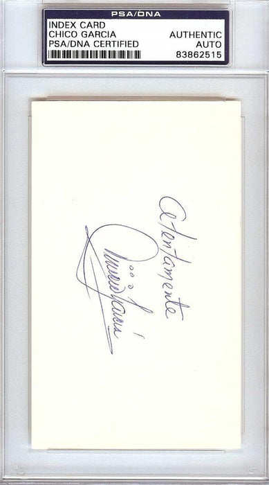 Vinicio "Chico" Garcia Autographed 3x5 Index Card Baltimore Orioles PSA/DNA #83862515 - RSA