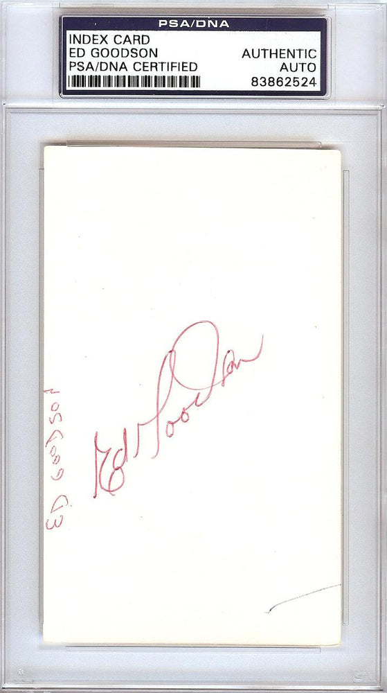 Ed Goodson Autographed 3x5 Index Card Los Angeles Dodgers, San Francisco Giants PSA/DNA #83862524 - RSA