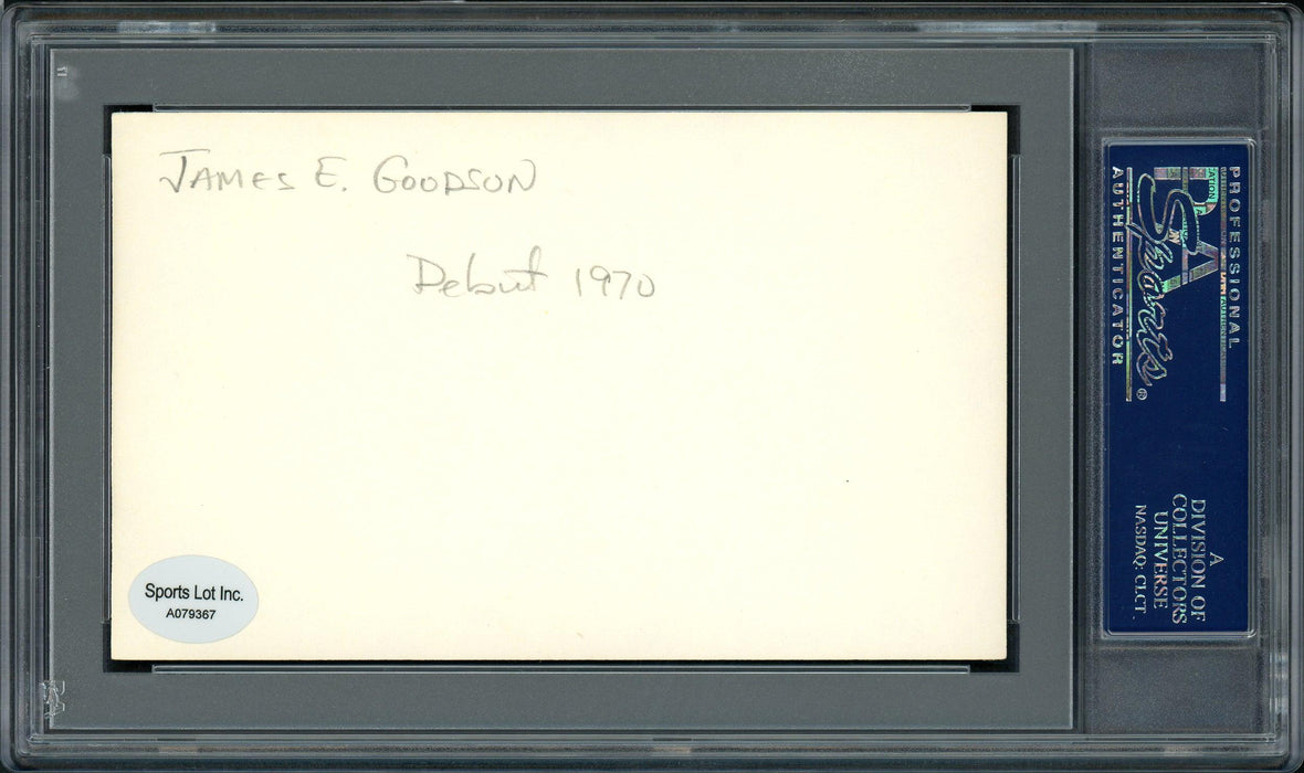 Ed Goodson Autographed 3x5 Index Card Los Angeles Dodgers, San Francisco Giants "God Loves You!" PSA/DNA #83862528 - RSA