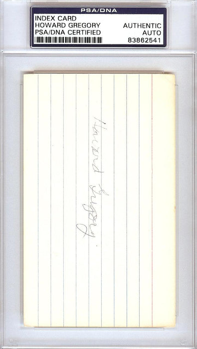 Howard W. "Howie" Gregory Autographed 3x5 Index Card St. Louis Browns PSA/DNA #83862541 - RSA