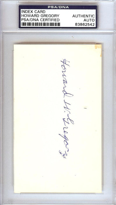 Howard W. "Howie" Gregory Autographed 3x5 Index Card St. Louis Browns PSA/DNA #83862542 - RSA