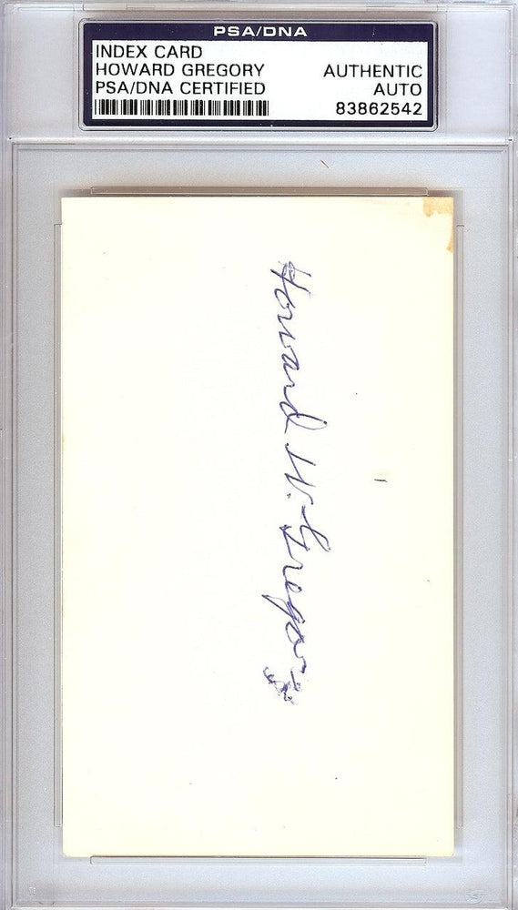 Howard W. "Howie" Gregory Autographed 3x5 Index Card St. Louis Browns PSA/DNA #83862542 - RSA